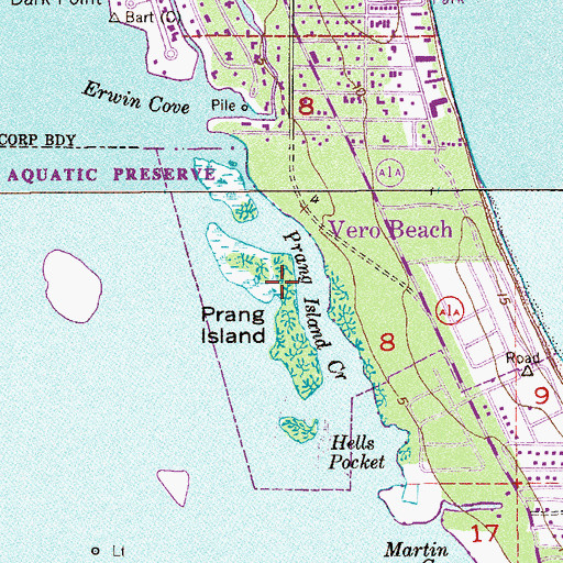 Topographic Map of Prang Island, FL