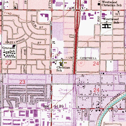 Topographic Map of Christian School, AZ