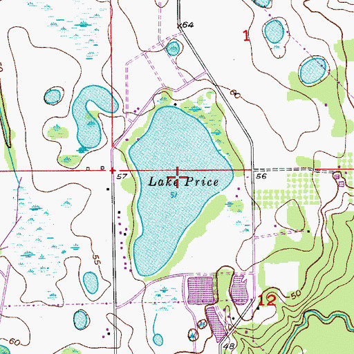 Topographic Map of Lake Price, FL