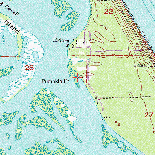 Topographic Map of Pumpkin Point, FL