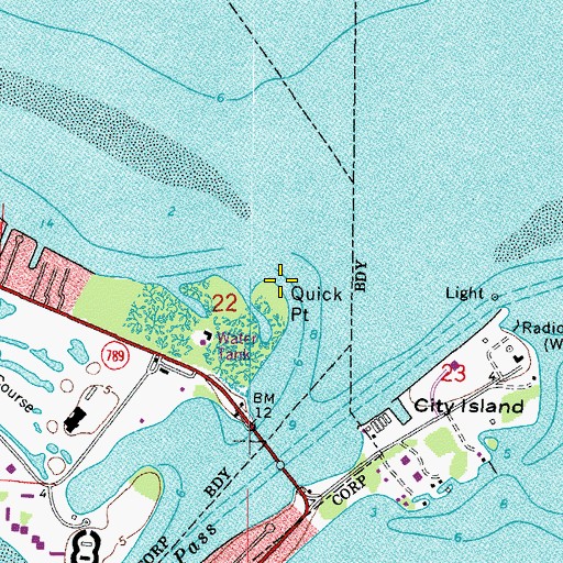 Topographic Map of Quick Point, FL
