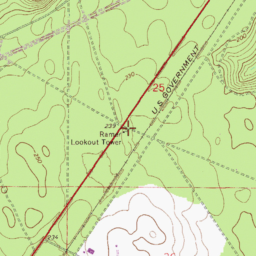 Topographic Map of Ramer Lookout Tower, FL