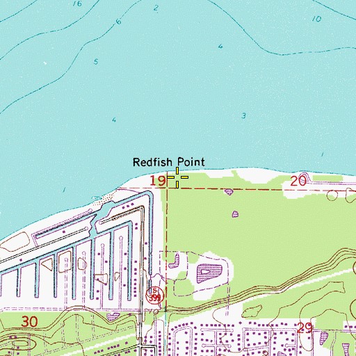 Topographic Map of Redfish Point, FL