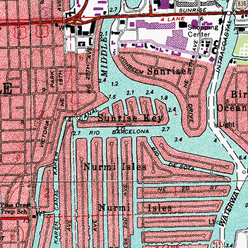 Topographic Map of Rio Barcelona Canal, FL