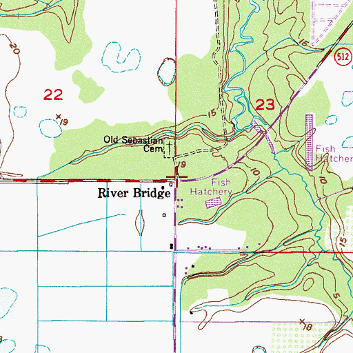 Topographic Map of River Bridge, FL