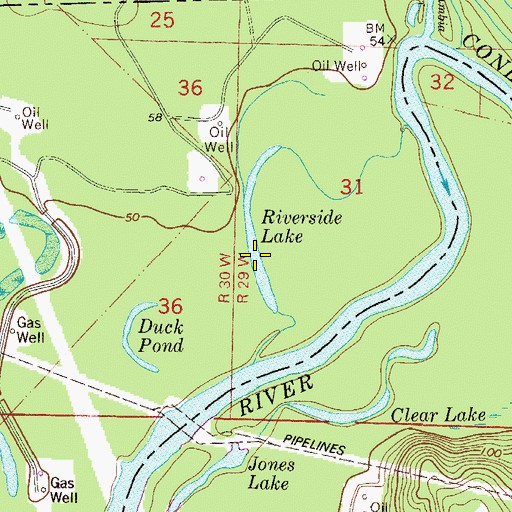 Topographic Map of Riverside Lake, FL
