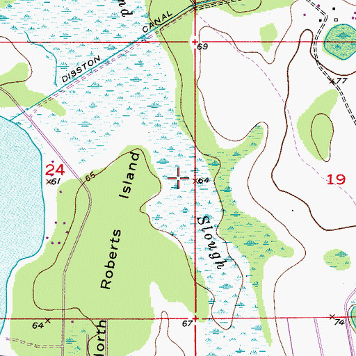 Topographic Map of Roberts Island Slough, FL