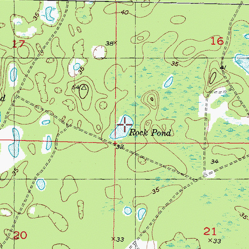 Topographic Map of Rock Pond, FL