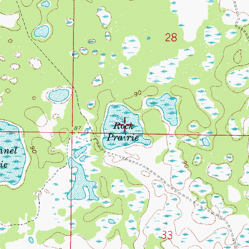 Topographic Map of Rock Prairie, FL