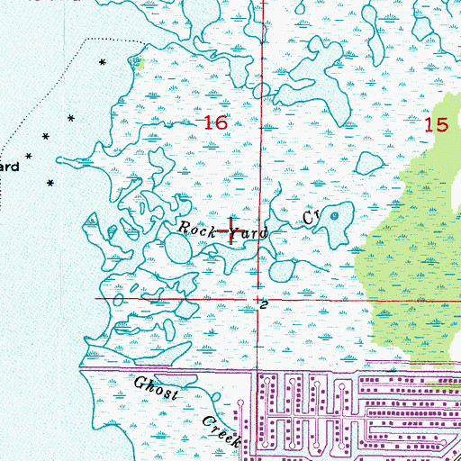 Topographic Map of Rock Yard Creek, FL