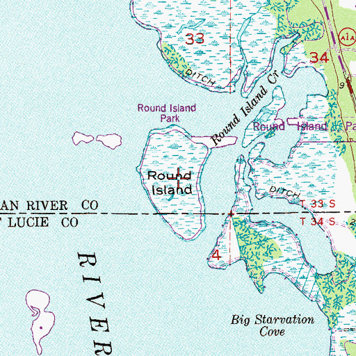 Topographic Map of Round Island, FL