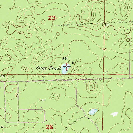 Topographic Map of Sage Pond, FL
