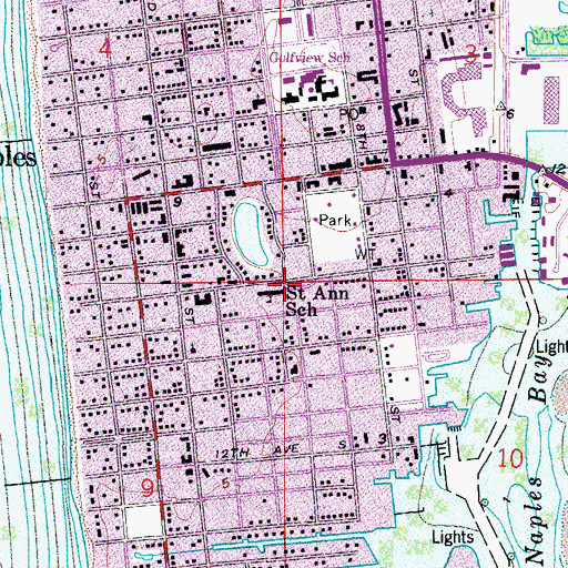 Topographic Map of Saint Ann School, FL