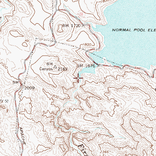 Topographic Map of First Water Creek, AZ