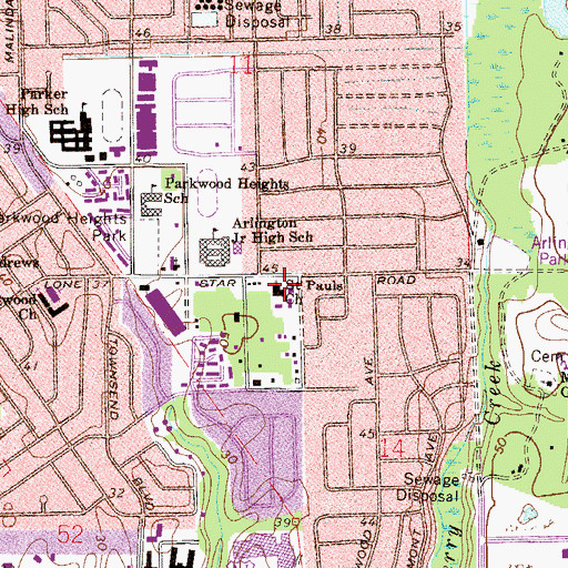 Topographic Map of Saint Pauls Church, FL