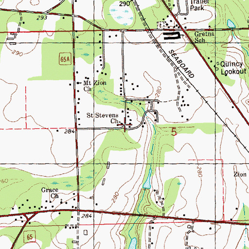 Topographic Map of Saint Stevens Church, FL
