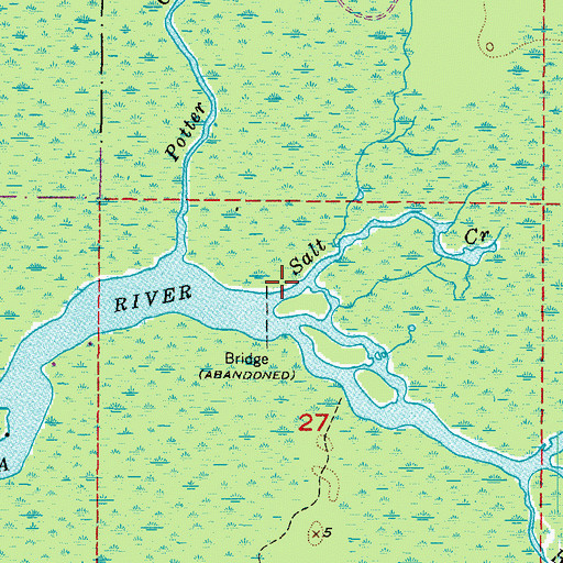 Topographic Map of Salt Creek, FL