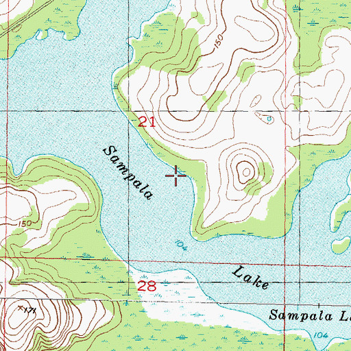 Topographic Map of Sampala Lake, FL