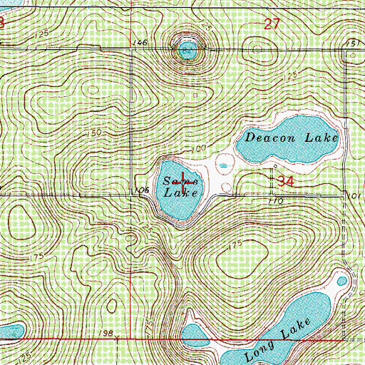 Topographic Map of Sams Lake, FL