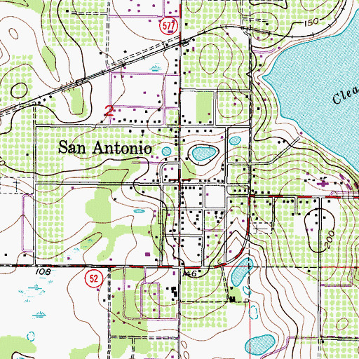 Topographic Map of San Antonio, FL