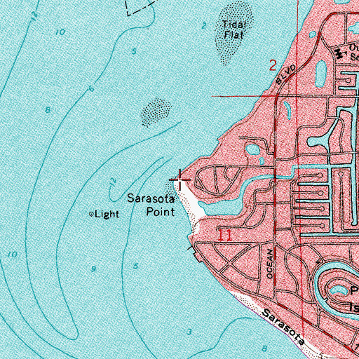 Topographic Map of Sarasota Point, FL