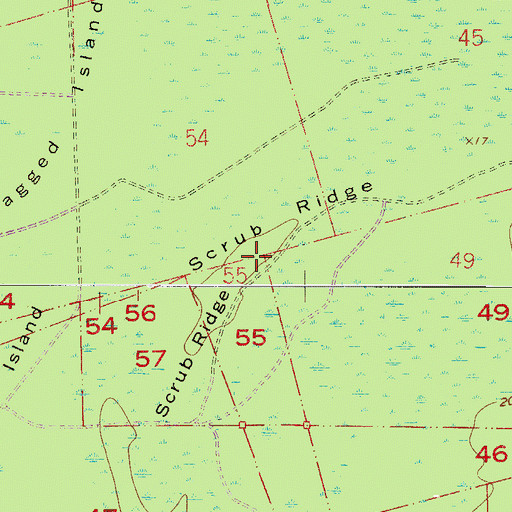 Topographic Map of Scrub Ridge, FL