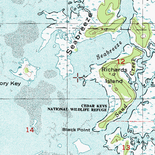 Topographic Map of Seabreeze Creek, FL