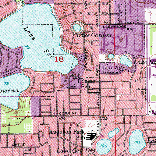 Topographic Map of Seese School, FL