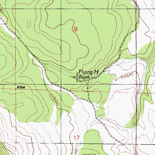 Topographic Map of Flying H Tank, AZ