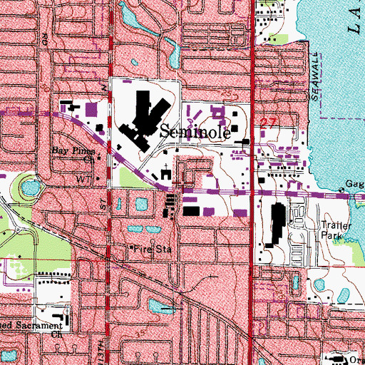 Topographic Map of Seminole, FL