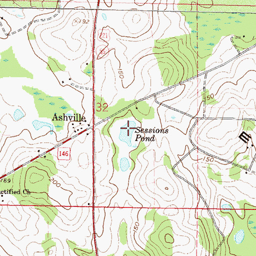 Topographic Map of Sessions Pond, FL