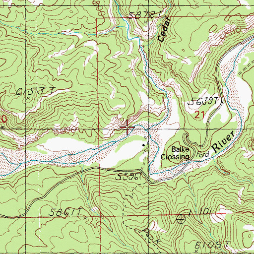Topographic Map of Foote Creek, AZ