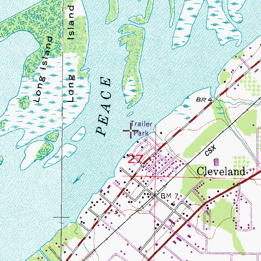 Topographic Map of Shell Creek, FL
