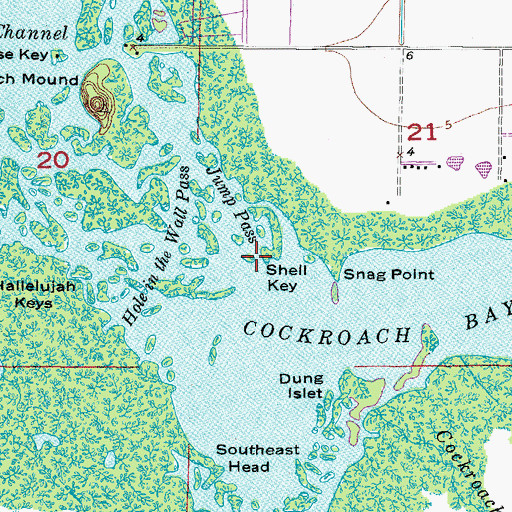 Topographic Map of Shell Key, FL