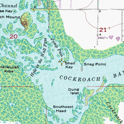 Topographic Map of Shell Key, FL