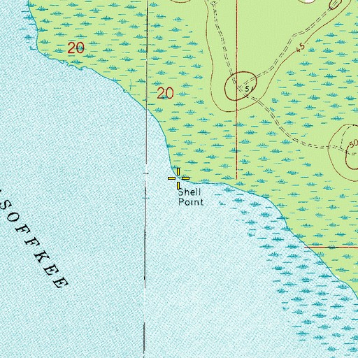 Topographic Map of Shell Point, FL