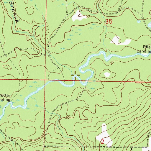 Topographic Map of Shingle Branch, FL