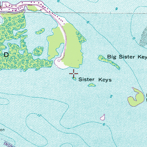 Topographic Map of Sister Keys, FL
