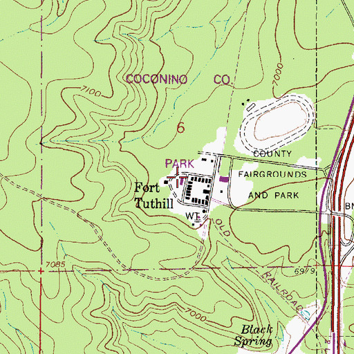 Topographic Map of Fort Tuthill, AZ