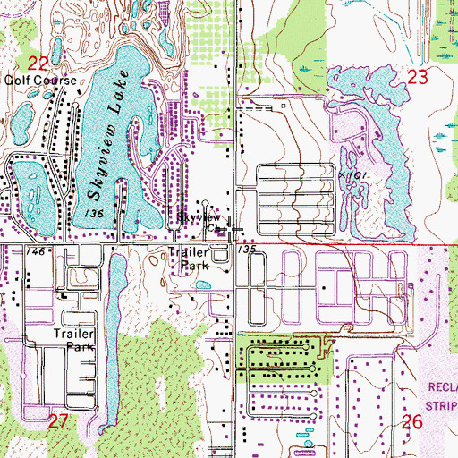 Topographic Map of Skyview Church, FL