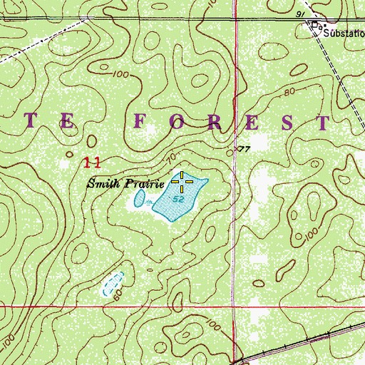 Topographic Map of Smith Prairie, FL