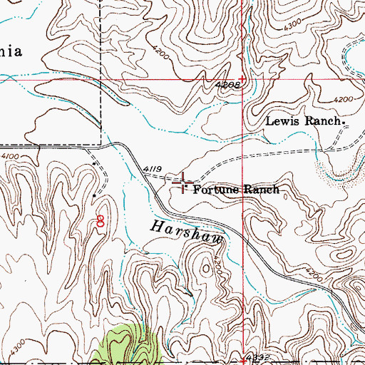 Topographic Map of Fortune Ranch, AZ
