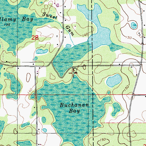 Topographic Map of Smutty Sweet Gum Creek, FL