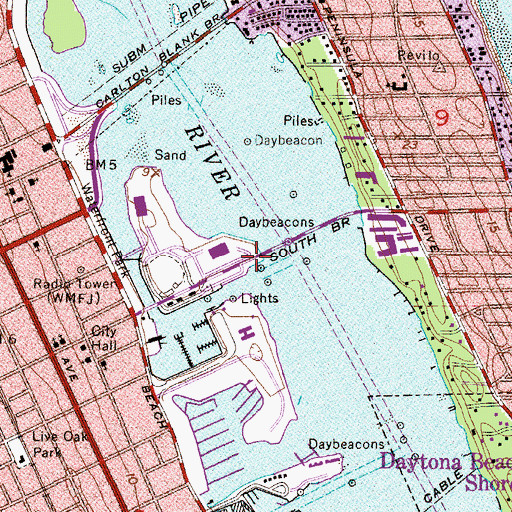 Topographic Map of South Bridge, FL