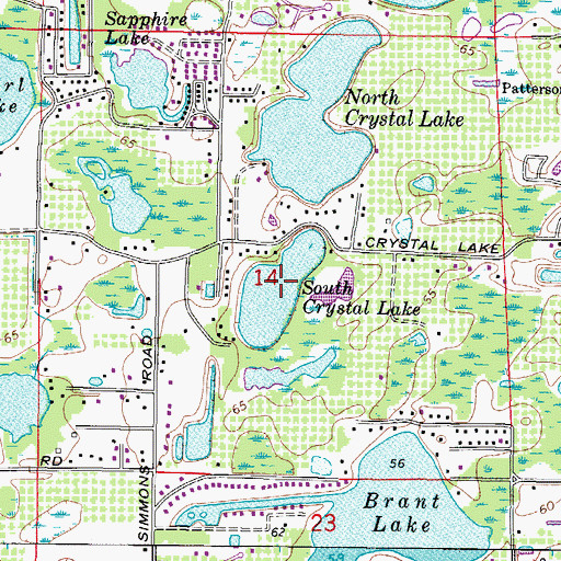 Topographic Map of South Crystal Lake, FL