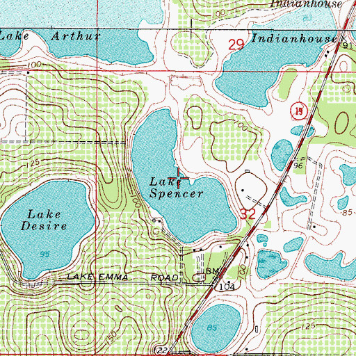 Topographic Map of Lake Spencer, FL