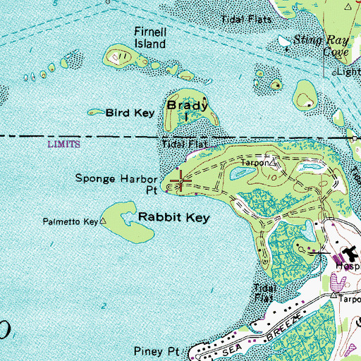 Topographic Map of Sponge Harbor Point, FL