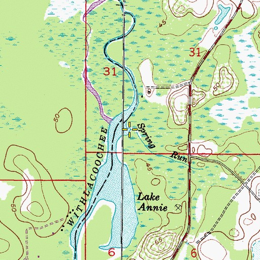 Topographic Map of Spring Run, FL