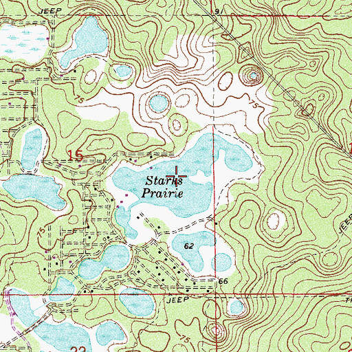 Topographic Map of Starks Prairie, FL