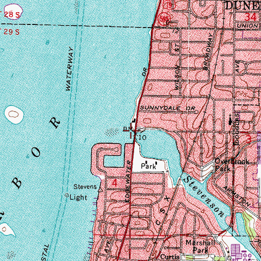 Topographic Map of Stevenson Creek, FL